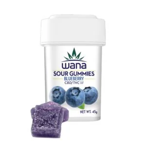 Wana Gummies 1:1 Blueberry [10pk] (100mg CBD/100mg THC)