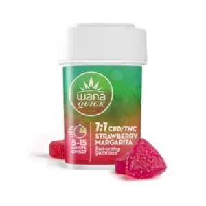 Wana gummies 1:1 Strawberry Margarita [20pk] (100mg CBD/100mg THC) REC) // 1:1 CBD/THC